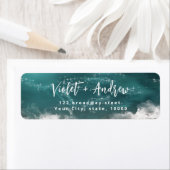 Abstracte moody oceanomkeeradreslabel etiket (Insitu)