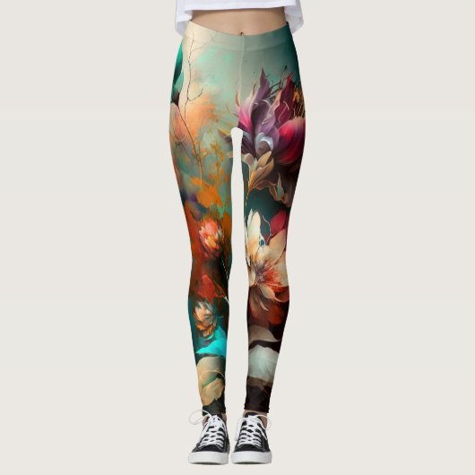 Abstracte, mooie bloem-Leggings Leggings (Voorkant)