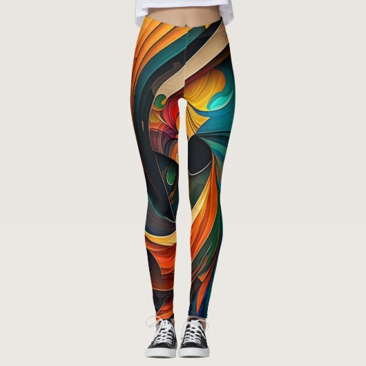 Abstracte, mooie bloem-Leggings Leggings (Voorkant)