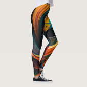 Abstracte, mooie bloem-Leggings Leggings (Rechts)