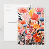 Abstracte mooie bloemen briefkaart (Voorkant / Achterkant)