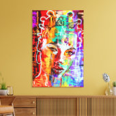 Abstracte mooie dame kunst - canvas afdruk (Insitu (Woonkamer))