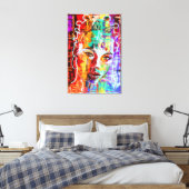 Abstracte mooie dame kunst - canvas afdruk (Insitu (Slaapkamer))