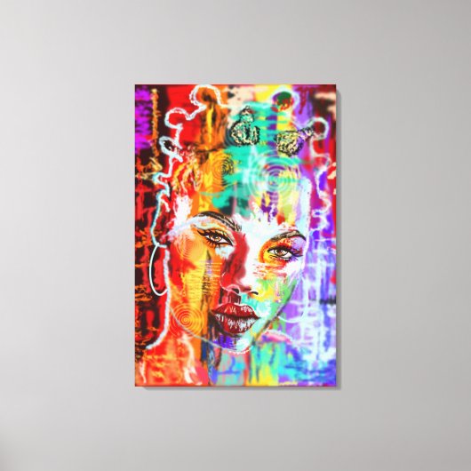Abstracte mooie dame kunst - canvas afdruk (Voorkant)