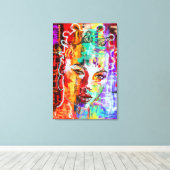 Abstracte mooie dame kunst - canvas afdruk (Insitu (Houten vloer))