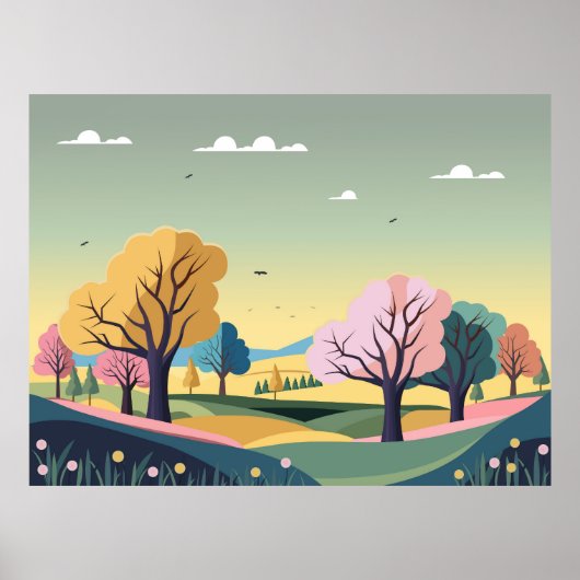 Abstracte mooie natuur poster (Voorkant)