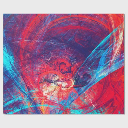 Abstracte, mooie rode en blauwe, heldere kleurenac cadeaupapier (Vlak)