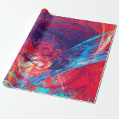 Abstracte, mooie rode en blauwe, heldere kleurenac cadeaupapier (Uitgerold)