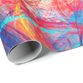 Abstracte, mooie rode en blauwe, heldere kleurenac cadeaupapier (Rol Hoek)