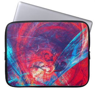 Abstracte, mooie rode en blauwe, heldere kleurenac laptop sleeve