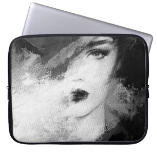 Abstracte mooie vrouw. illustratie van de mode. ac laptop sleeve
