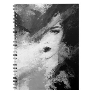 Abstracte mooie vrouw. Mode-illustratie. ac Notitieboek