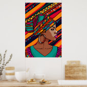 Abstracte mooie vrouwen poster (Keuken)