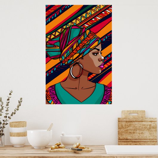 Abstracte mooie vrouwen poster (Keuken)