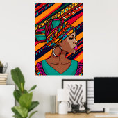 Abstracte mooie vrouwen poster (Thuiskantoor)