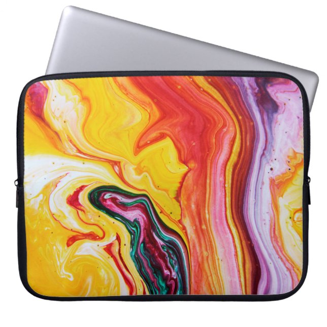 Abstracte mooie waterverf oceaan laptop sleeve (Voorkant)