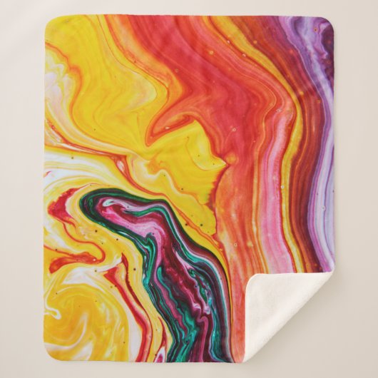 Abstracte mooie waterverf oceaan sherpa deken (Voorkant)