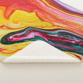 Abstracte mooie waterverf oceaan sherpa deken (3/4)