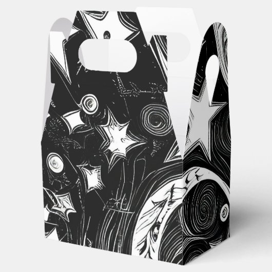 Abstracte moon en sterren bedankdoosjes (Geopend)