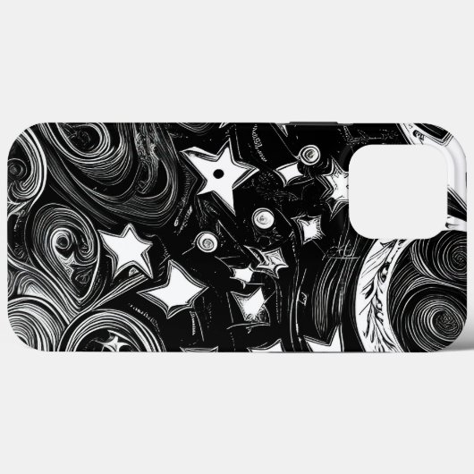 Abstracte moon en sterren Case-Mate iPhone case (Achterkant (horizontaal))