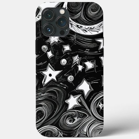 Abstracte moon en sterren Case-Mate iPhone case (Achterkant)