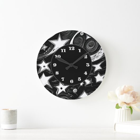 Abstracte moon en sterren grote klok (Huis)