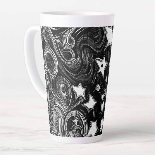 Abstracte moon en sterren latte mok (Linkerhoek)