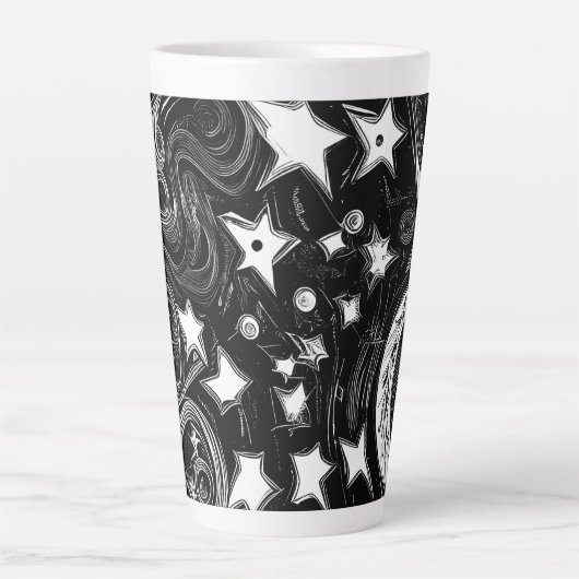 Abstracte moon en sterren latte mok (Voorkant)
