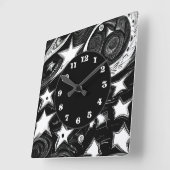 Abstracte moon en sterren vierkante klok (Hoek)