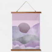 Abstracte Moon Mountains Lavender Gray Hangend Wandkleed (Voorkant)