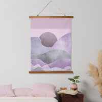 Abstracte Moon Mountains Lavender Gray