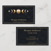 Abstracte Moon Phase Gold Spirituele Energie Heile Visitekaartje (Voorkant / Achterkant)