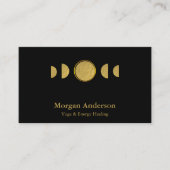 Abstracte Moon Phase Gold Spirituele Energie Heile Visitekaartje (Voorkant)