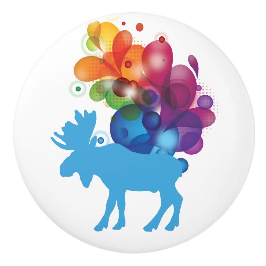 Abstracte Moose Ceramic Knob. Keramische Knop (Voorkant)