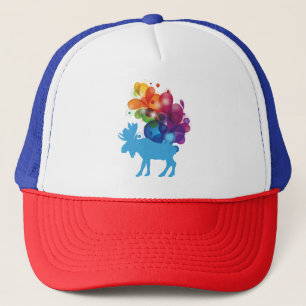 Abstracte Moose Trucker Hat Pet