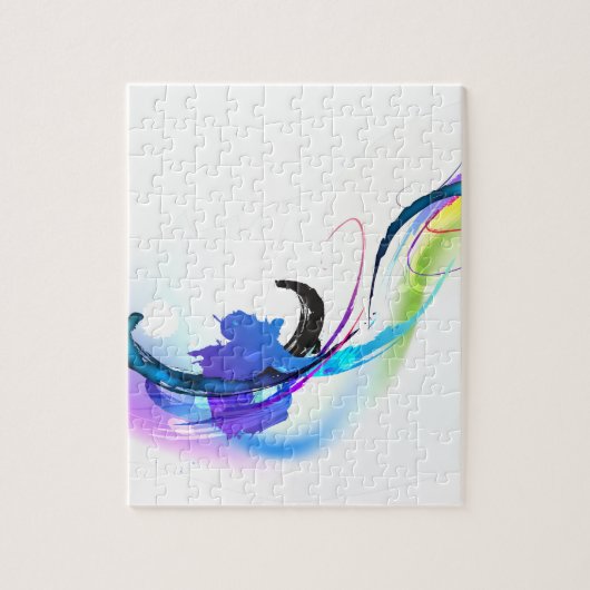 Abstracte Morgenroem Paintspetters Legpuzzel (Verticaal)