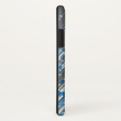 Abstracte Mosaic Art Blue Digital Lines Phone Case (Achterkant / rechts)