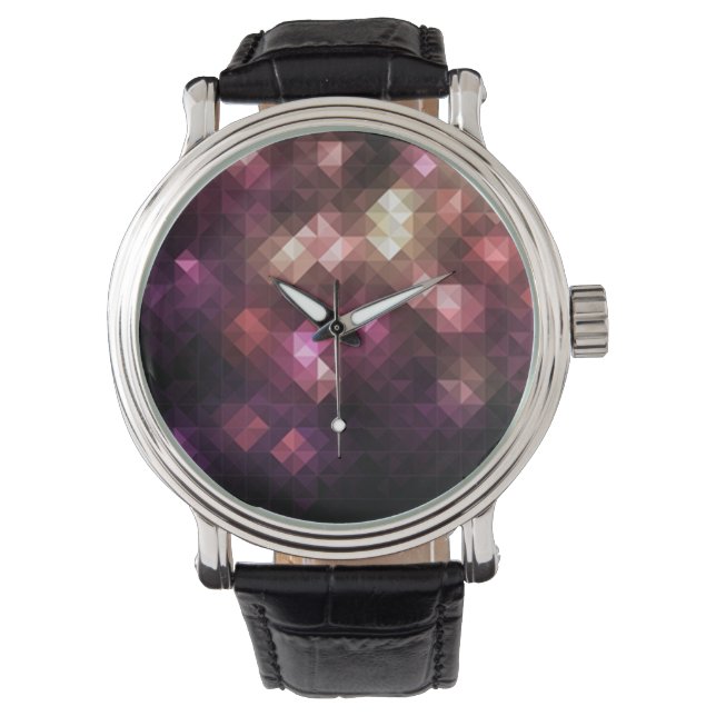 Abstracte Mosaic Watch Horloge (Voorkant)