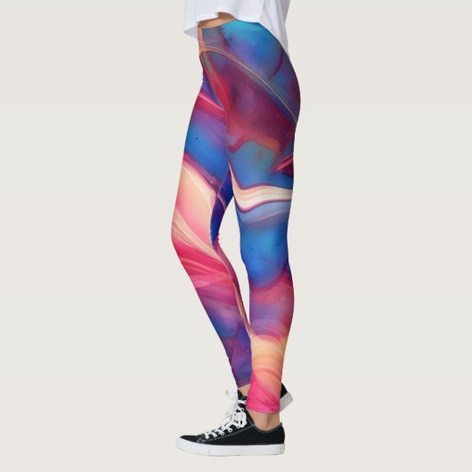 Abstracte Motion Art Kleurrijke Leggings (Links)