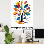 Abstracte Motivatie minimalistische boomkunst Poster (Thuiskantoor)