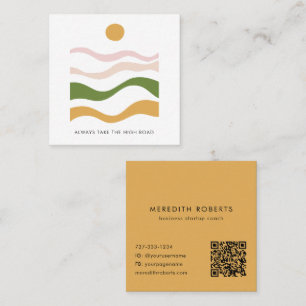 Abstracte Motivatie offerte Neem de High Road Vierkante Visitekaartje