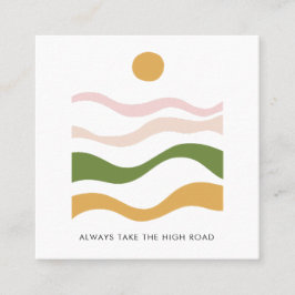 Abstracte Motivatie offerte Neem de High Road Vierkante Visitekaartje