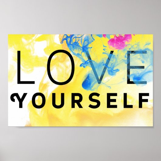Abstracte Motivatie Quote Love jezelf Poster (Voorkant)