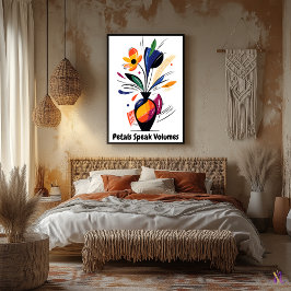 Abstracte Motivatier Minimalistische Bloemkunst Poster