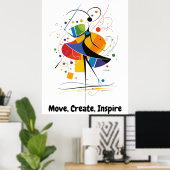 Abstracte Motivatier Minimalistische Dans Kunst Poster (Thuiskantoor)