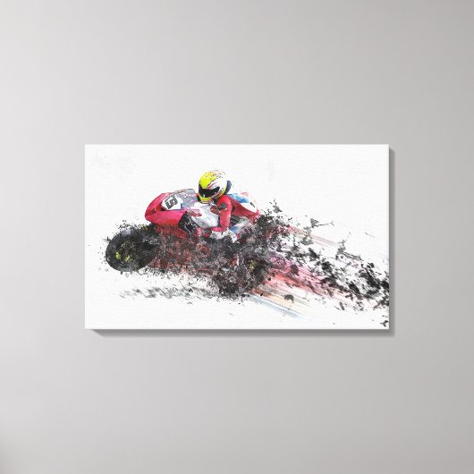 Abstracte motorcoureur canvas afdruk (Voorkant)