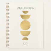Abstracte motorfase Geometrische art Gold/ivory Planner (Voorkant)