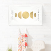Abstracte motorfase Geometrische art Gold/White Spandoek (Insitu)