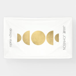 Abstracte motorfase Geometrische art Gold/White Spandoek