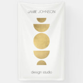 Abstracte motorfase Geometrische art Gold/White Spandoek (Verticaal)